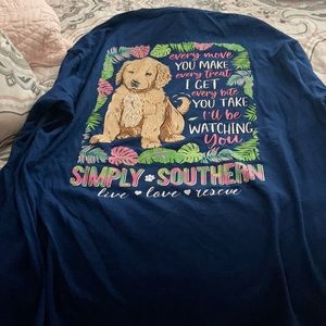 NWT simply southern long sleeve dog tshirt XL